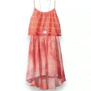 By&By Orange Tie Dye Hi-Low Dress, size 16